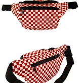 Heuptasje rood/wit geblokt