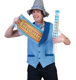 Oktoberfest Gilet Blauw/Wit geblokt
