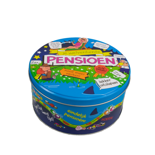 Trommel pensioen (14x7,5 cm)