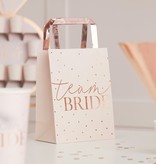Team Bride Party Tasjes Rose Goud stippen (5st)
