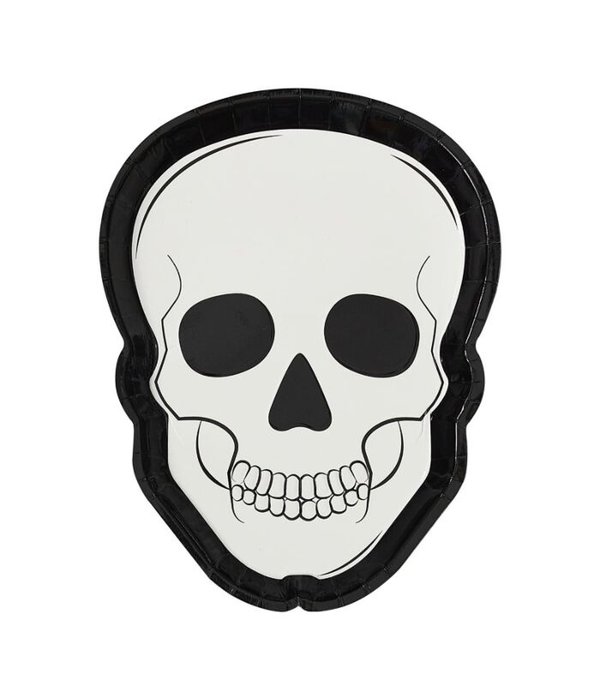 Papieren Bordjes Schedel (20 cm)