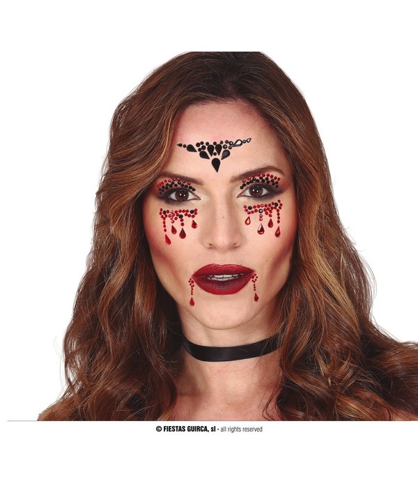 Gezichtsjuwelen Stickers Vampier