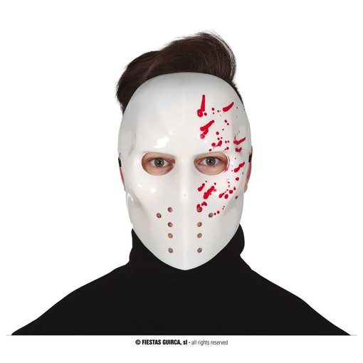 Wit Bloederig Hockey Masker