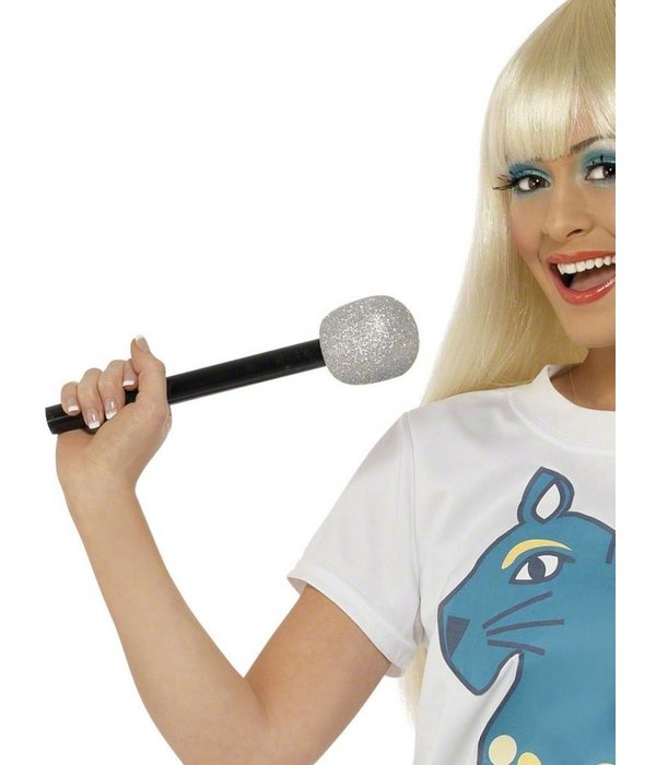 Microfoon zilver glitter