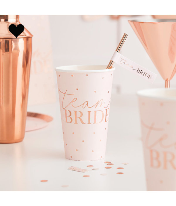 Team Bride Blush Partybekers Rosegoud