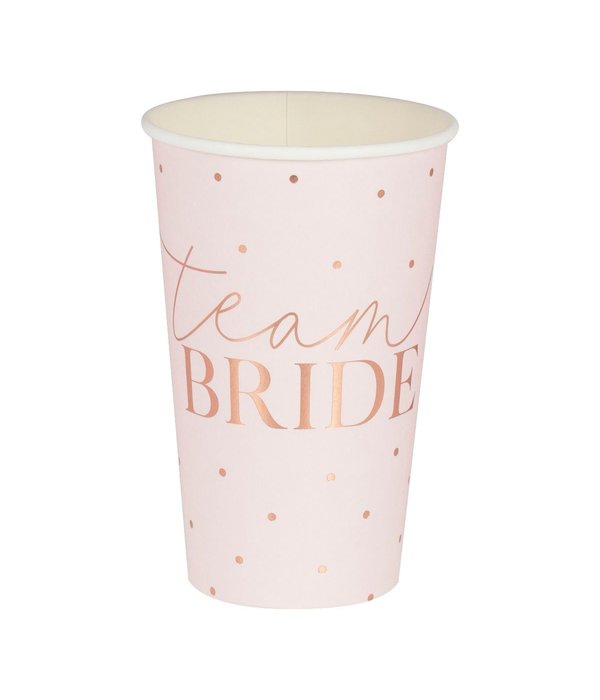 Team Bride Blush Partybekers Rosegoud