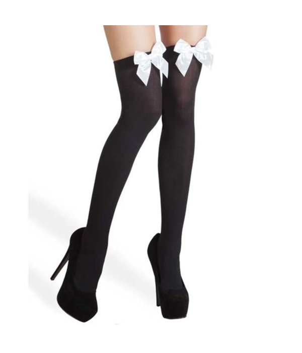 Pantykousen zwart met strik