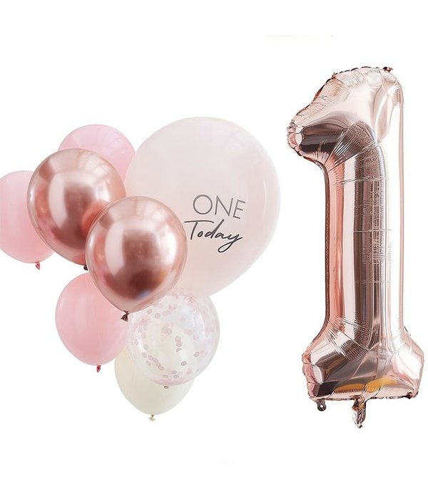 Ballonnen Set 1 Jaar Roségoud