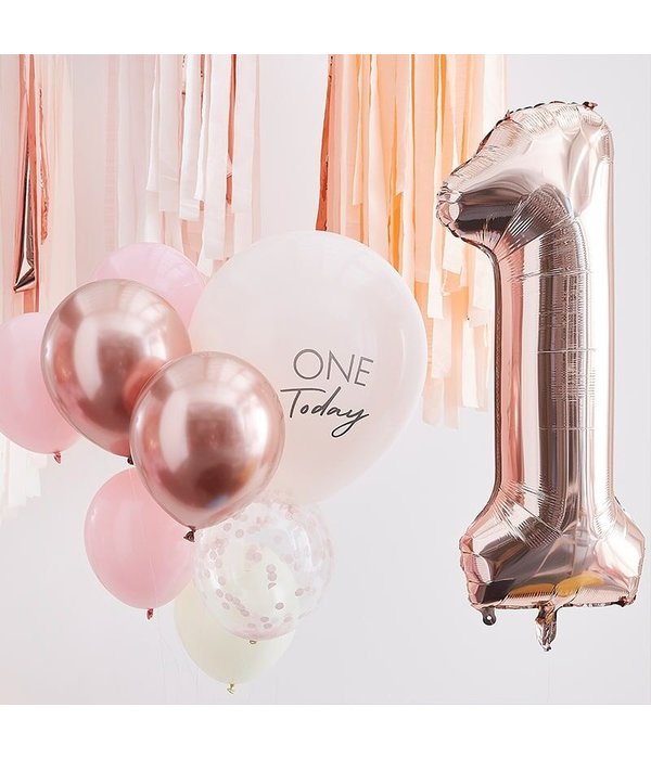 Ballonnen Set 1 Jaar Roségoud