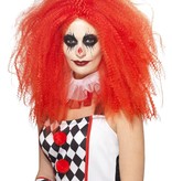 Clown Pruik Lang Horror Rood