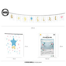 Letterslinger 'Boy or Girl' Babyshower (220cm)