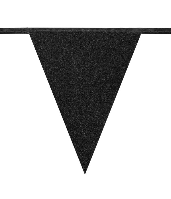 Glittervlaggenlijn Zwart (6m)