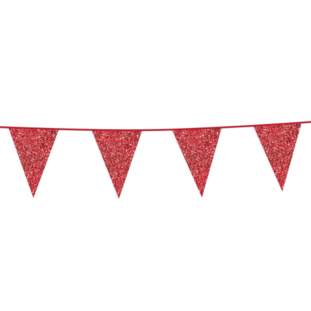 Glitterslinger Rood (6m) afbeelding