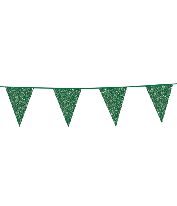 Glitter vlaggenlijn Groen (6m)