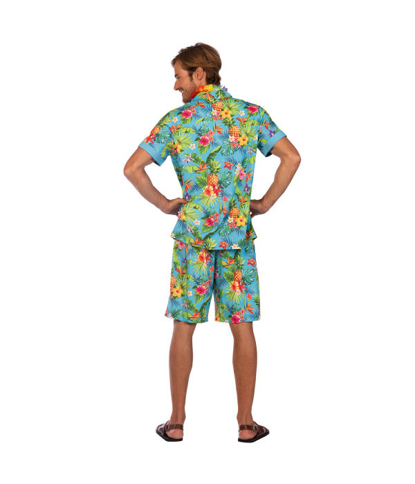 Kostuum Hawaii Blauw Heren