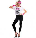 Wit 80's T-shirt Dames