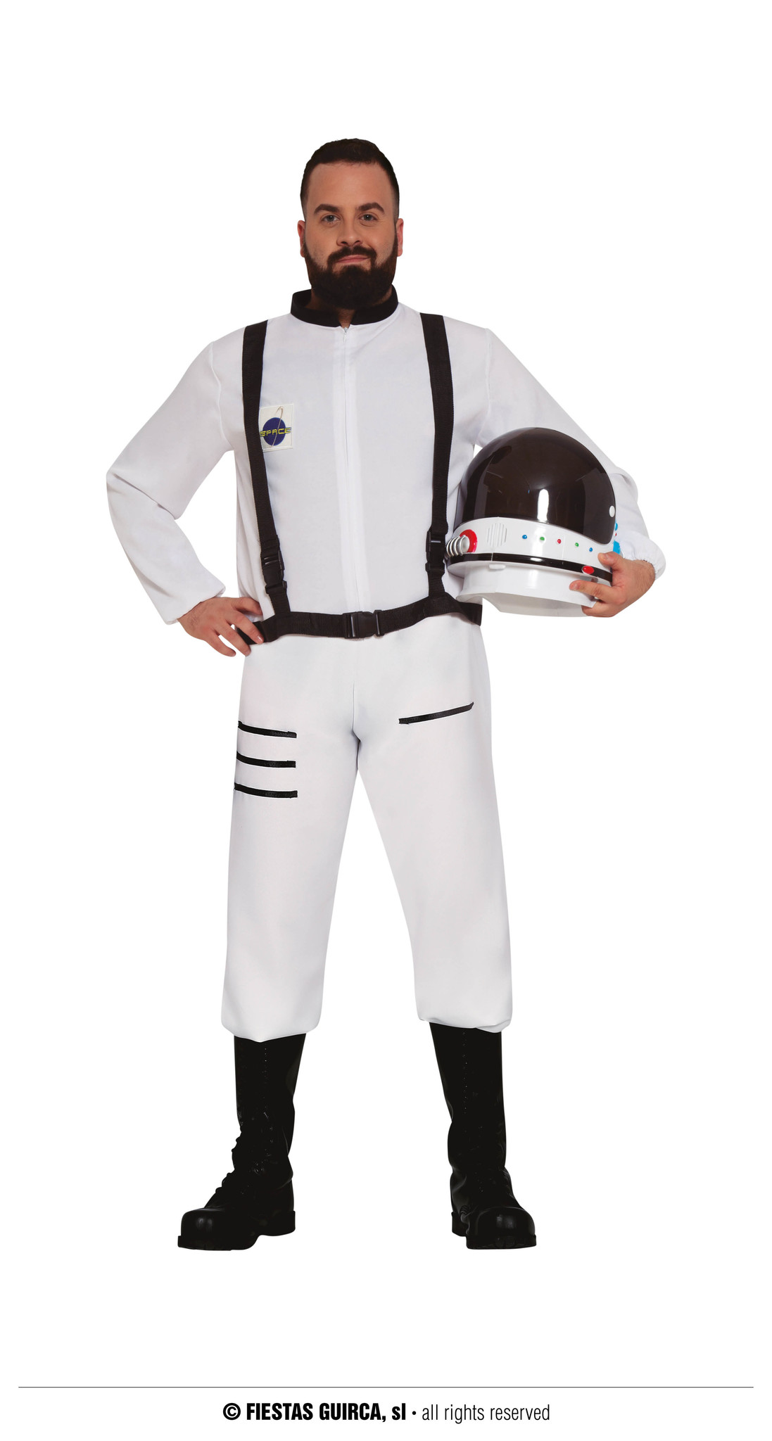 Fiestas Guirca Jumpsuit Astronaut Heren Polyster Wit Maat Xl