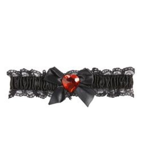 Kouseband zwart met hartje