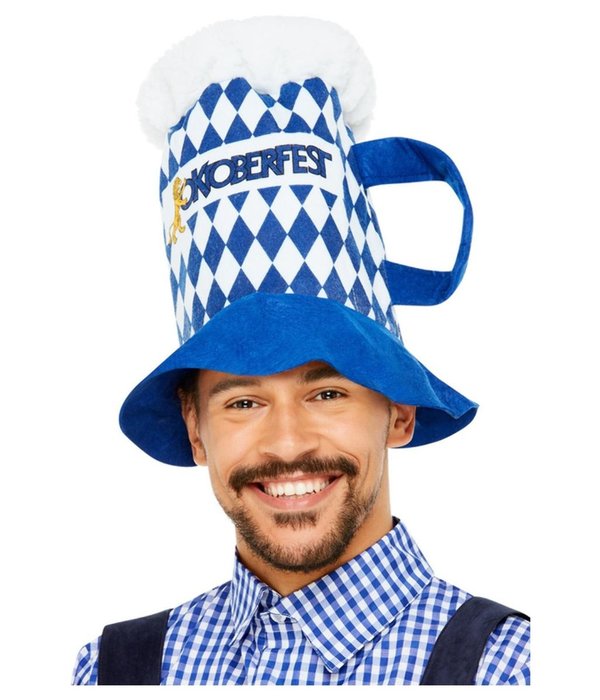 Bierhoed Oktoberfest Blauw Wit