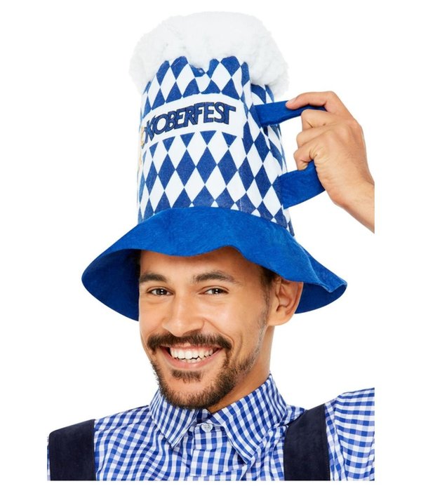 Bierhoed Oktoberfest Blauw Wit