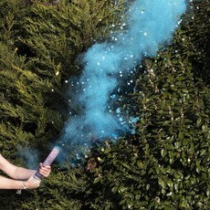 Gender Reveal Rookkanon Blauw
