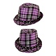 Hoed kojak schotse ruit paars