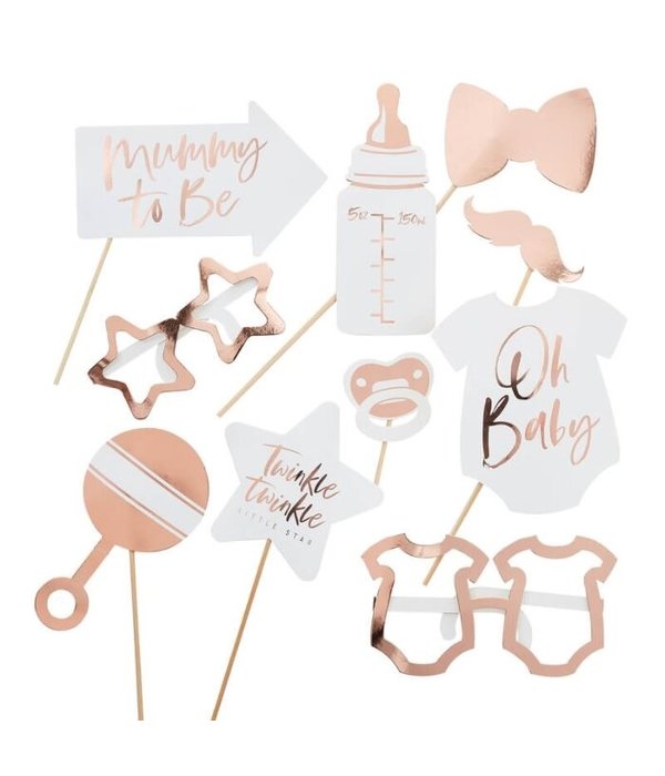 Rose Gouden Photo Booth Props Baby Shower
