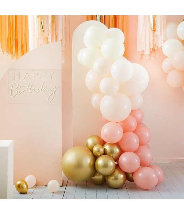 Ballonnenboog Set Goud/Peach