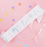 Pastel Roze Sjerp 'It's My Birthday'