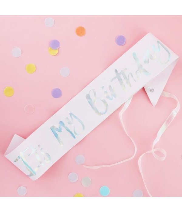 Pastel Roze Sjerp 'It's My Birthday'