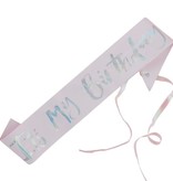 Pastel Roze Sjerp 'It's My Birthday'