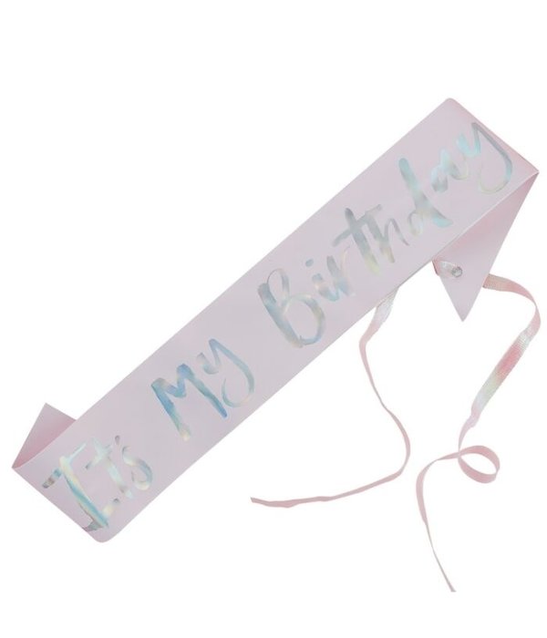 Pastel Roze Sjerp 'It's My Birthday'