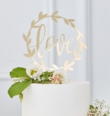 Gouden 'Love' Bruidstaart Topper