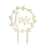 Gouden 'Love' Bruidstaart Topper