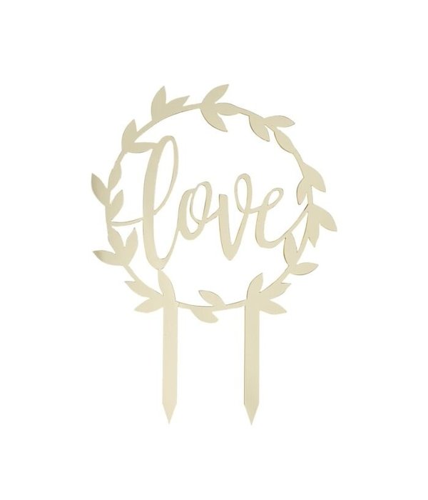 Gouden 'Love' Bruidstaart Topper