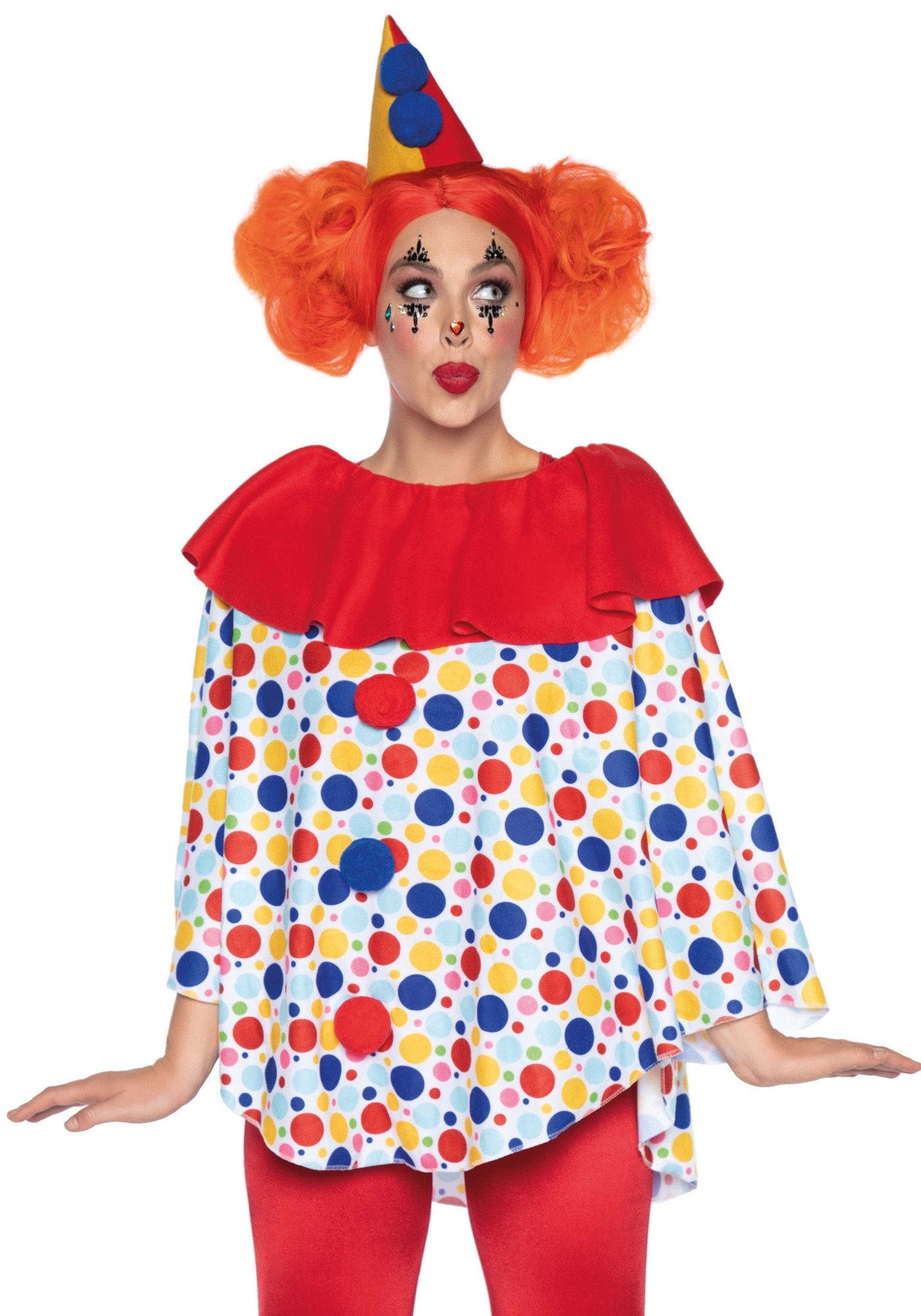 Poncho Clown Met Hoed