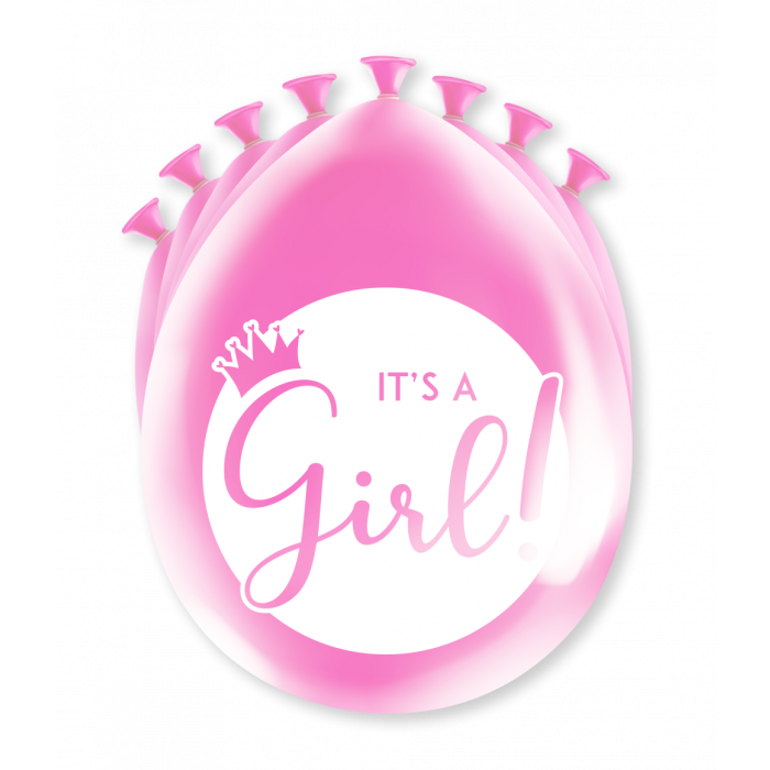 Ballonnen &apos;It&apos;s A Girl&apos; Babyshower (8st) afbeelding