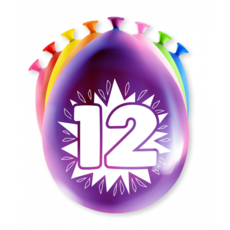 Party Ballonnen 12 Jaar (8st)
