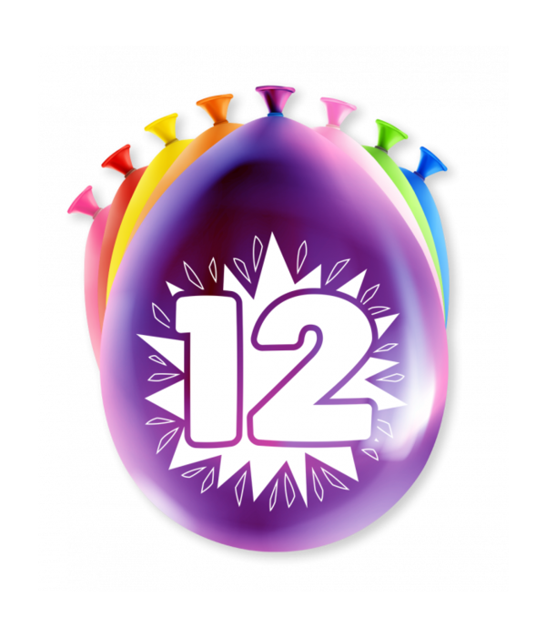 Party Ballonnen 12 Jaar (8st)