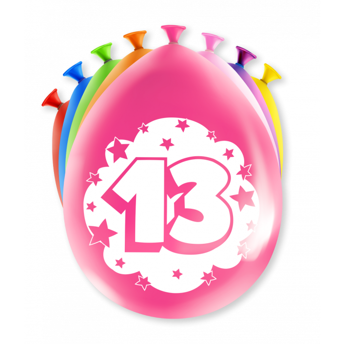 Party Ballonnen 13 Jaar (8st) afbeelding