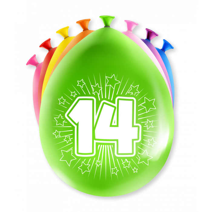 Party Ballonnen 14 Jaar (8st) afbeelding