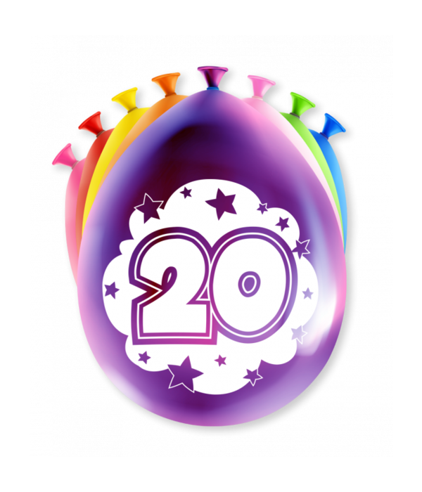 Party Ballonnen 20 Jaar (8st)