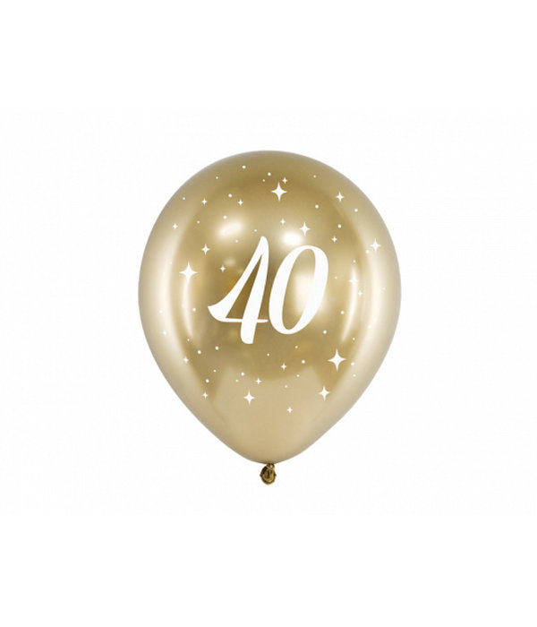 Glossy Ballonnen 40 goud (6st)