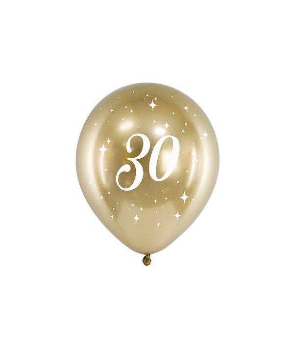 Glossy Ballonnen 30 goud (6st)