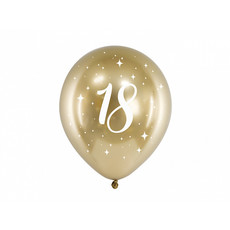 Glossy Ballonnen 18 goud (6st)