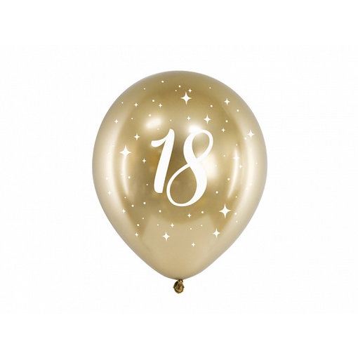 Glossy Ballonnen 18 goud (6st)