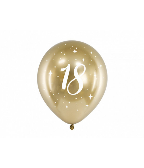 Glossy Ballonnen 18 goud (6st)