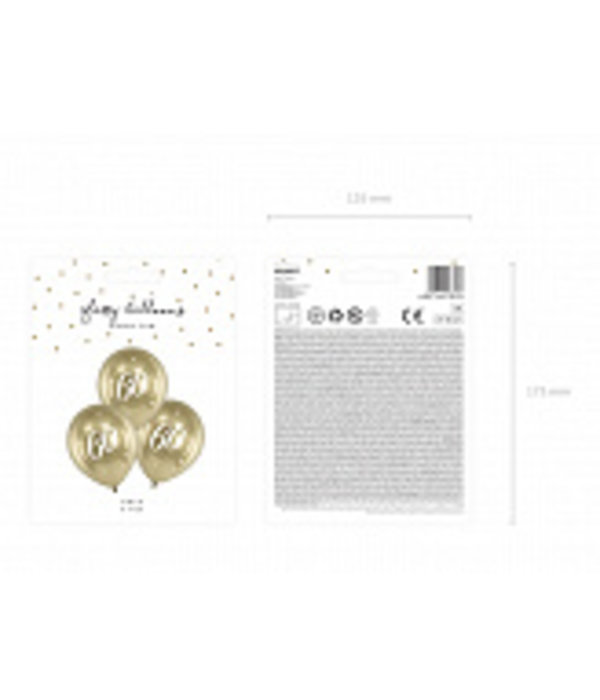 Glossy Ballonnen 60 goud (6st)