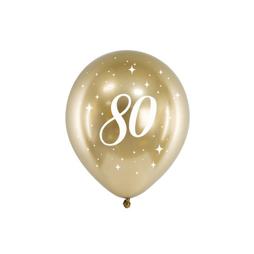 Glossy Ballonnen 80 goud (6st)