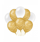Ballonnen Congrats Goud/Wit (8st)